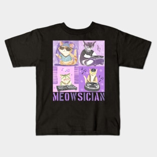 DJ Cat Meowsician Kids T-Shirt